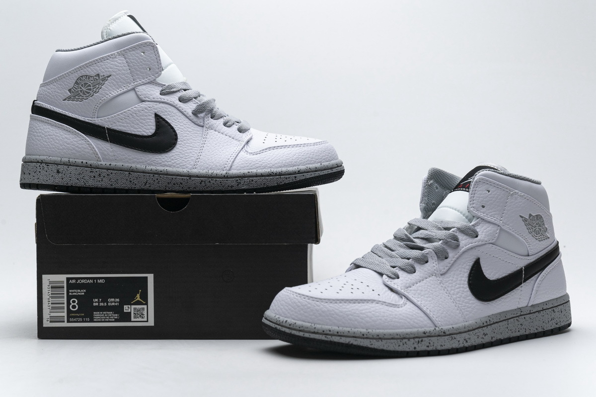 Boostmasterlin Jordan 1 Mid White Cement (GS), 554725-115