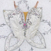 B25005 White & Silver Custom Size Made Tutu