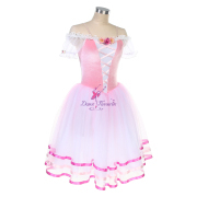 25013-01 Pink Velvet Long Ballet Costumes Romantic Tutus