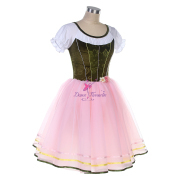 25017 Green Velvet and Pink Tulle Long Ballet Costumes Romantic Tutus