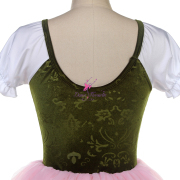 25017 Green Velvet and Pink Tulle Long Ballet Costumes Romantic Tutus