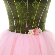 25017 Green Velvet and Pink Tulle Long Ballet Costumes Romantic Tutus