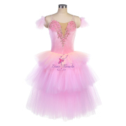 22035 Pink Velvet Top Bodice With Pink and hot Pink Tulle Romantic Tutu