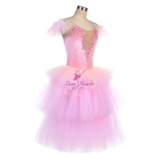 22035 Pink Velvet Top Bodice With Pink and hot Pink Tulle Romantic Tutu