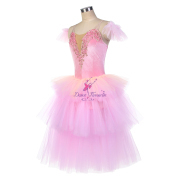 22035 Pink Velvet Top Bodice With Pink and hot Pink Tulle Romantic Tutu