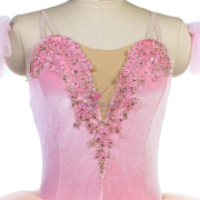 22035 Pink Velvet Top Bodice With Pink and hot Pink Tulle Romantic Tutu