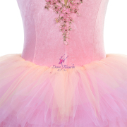 22035 Pink Velvet Top Bodice With Pink and hot Pink Tulle Romantic Tutu