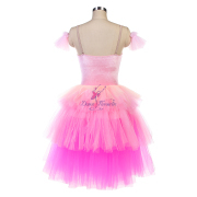 2203502 Pink Velvet Top Bodice With Pink and hot Pink Tulle Romantic Tutu