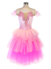 2203502 Pink Velvet Top Bodice With Pink and hot Pink Tulle Romantic Tutu