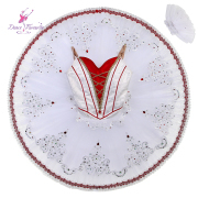 B25641 White & Red Custom Made Professional Ballet Tutus for Competiton