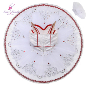 B25641 White & Red Custom Made Professional Ballet Tutus for Competiton