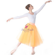 BLL00205 Orange Rehearsal Long Romantic ballet Tutu