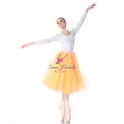 BLL00205 Orange Rehearsal Long Romantic ballet Tutu