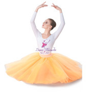 BLL00205 Orange Rehearsal Long Romantic ballet Tutu