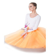 BLL00205 Orange Rehearsal Long Romantic ballet Tutu