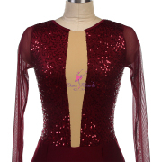 25130 Burgundy Lyrical Dance Costumes