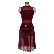 25135 Burgundy Lyrical Dance Costumes