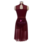 25135 Burgundy Lyrical Dance Costumes