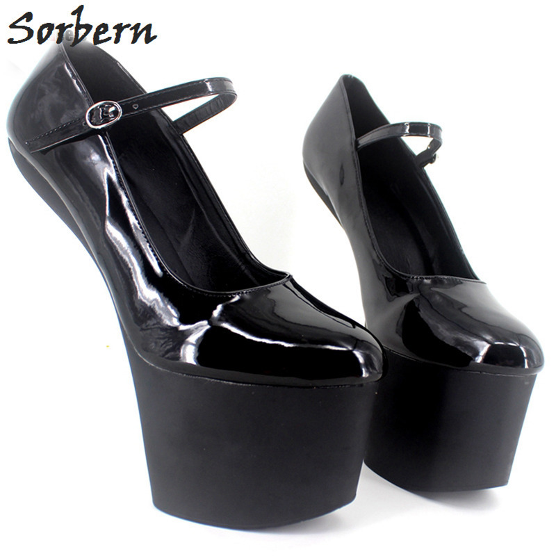 Women Mary Jane Shoe Black Leather Ankle Strap Multi-strap 