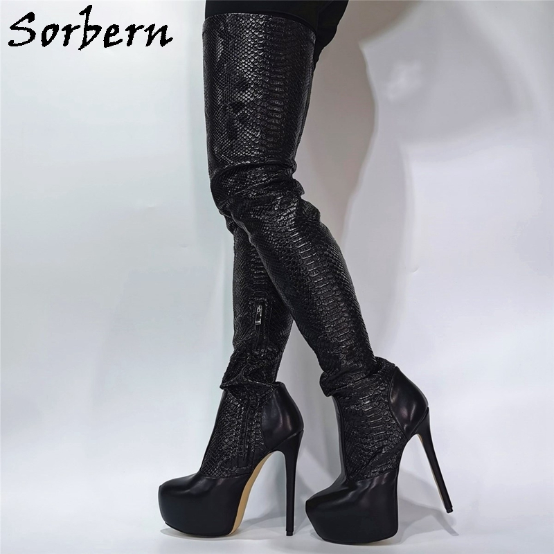 Crotch high platform boots top