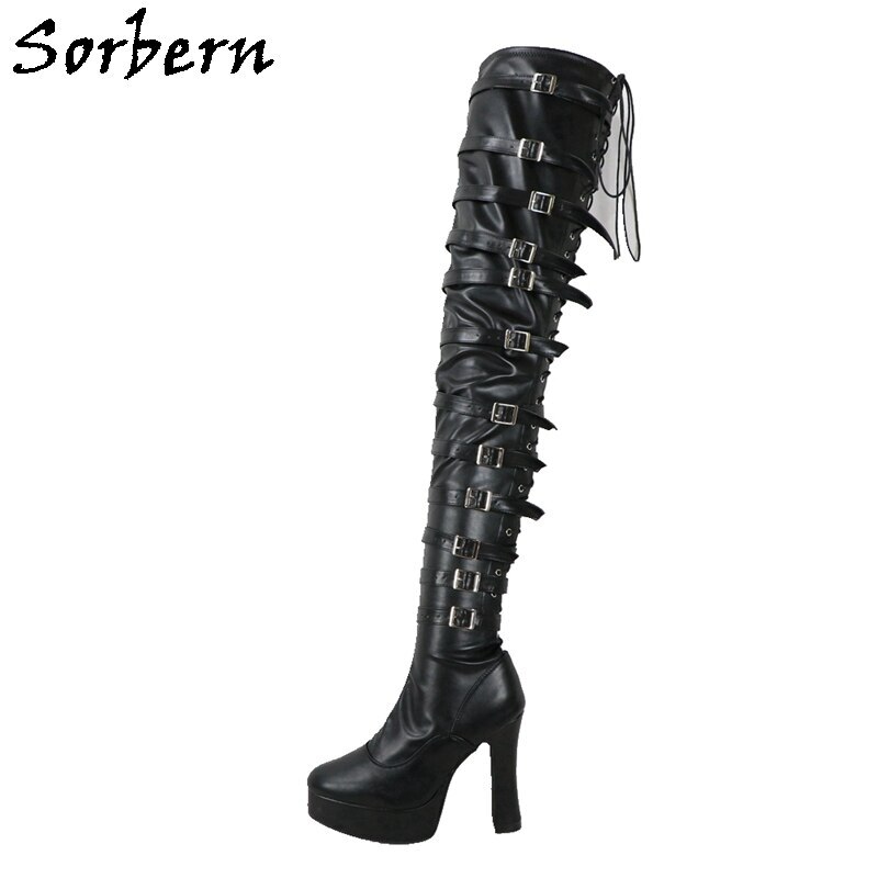 Women's Open Crotch Tall Boots 18cm Super High Heel Pointed Toe