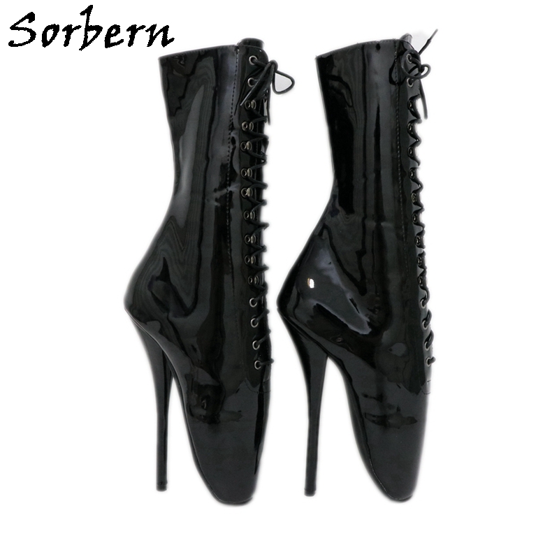 Sorbern Sexy Fetish Shoes Lace Up Punitive Heels Bdsm Mistress Ponygirl  Booties