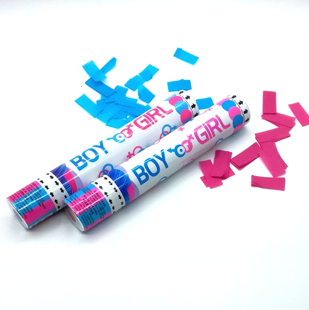 12" Blue Pink Shooter Confetti Cannon Tubes Gender Reveal Party