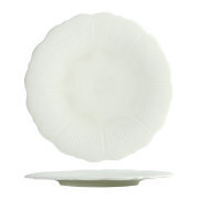 Factory Direct Wholesale Irregular Flower Shape Matte Porcelain Plate,Unique Lotus Ceramic Dessert Flat Plates For Wedding