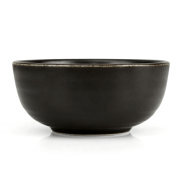 High quality eco-friendly porcelain restaurant and hotel matte black large ceramic fruit salad mixing soup bowl