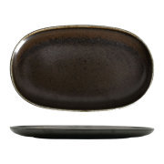 Factory direct wholesale ceramic oval bread plate,restaurant porcelain rectangle matte black dinner fish plates