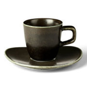 Factory direct wholesale cafe 100ml matte black mini ceramic tea cup and porcelain espresso coffee cups and saucer set