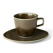 Factory direct wholesale eco handmade porcelain tea cup sets coffee shop matte black ceramic coffee cup and saucer