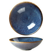 Factory direct wholesale ceramic fruit and salad bowl,restaurant blue porcelain serving soup ramen bowl set