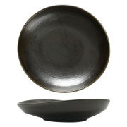Factory direct wholesale irregular porcelain hotel salad and fruit dinner plate,matte ceramic black dishes plates for restaurant