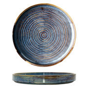 Factory direct wholesale porcelain plates sets dinnerware, ceramic nordic blue fruit plate for restaurant and hotel