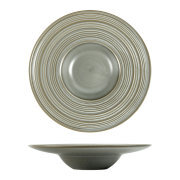 Nordic Style Ring Shape Reactive Glazes Ceramic Pasta Plate Porcelain Dinner Soup Plates For Hotel Restaurant