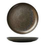 Nordic restaurant and hotel high quality durable porcelain with reactive glazes ceramic matte black serving dinner plates