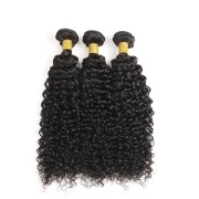 Jerry Curly Natural Color Brazilian Remy Hair Sew In Hair Weave Bundles LFHW-07
