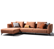 Lc2001 High fabric high density spong wooden frame metal legs loveseat selectionals sofa