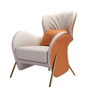 Lc2368 PU metalframe high density spong stainless steel legs leisure sofa chair