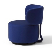 Lc689 pu fabric makeup stool fabric bedroom light luxury dining chair backrest dressing table stool Nordic round stool swivel backrest small chair