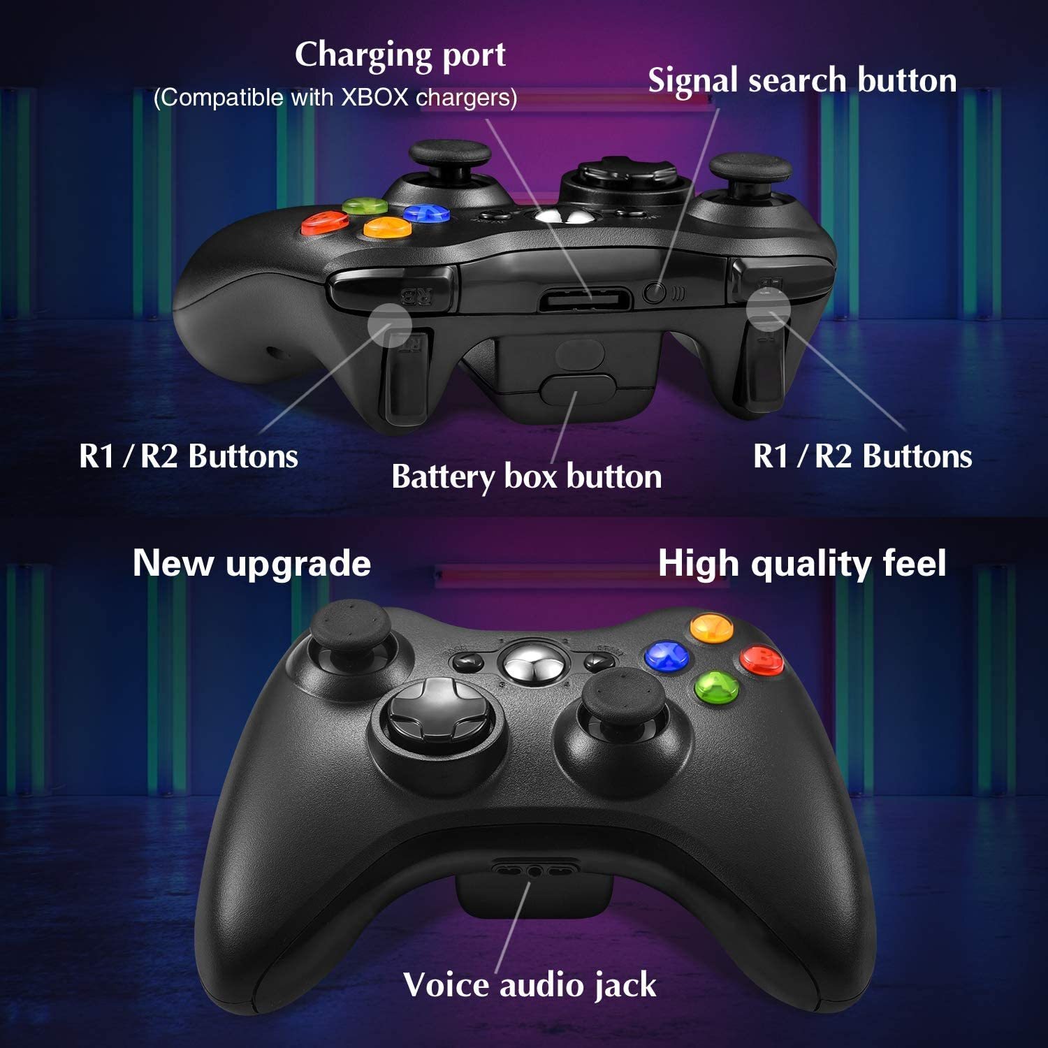 Wireless Controller Compatible with Xbox 360, ontroller Gamepad