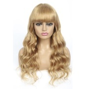 Body Wave #27 Solid Colored Wigs With Bangs Remy Human Hair Lace Wig AHLW-30