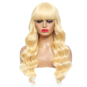 Body Wave 613 Blonde Wigs Remy Human Hair Lace Wig With Bangs AHLW-20