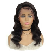 Loose Wave Natural Black Wigs Remy Human Hair Lace Wig AHLW-07