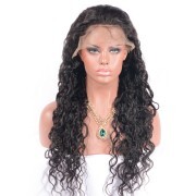 Water Wave Natural Black Wigs Remy Human Hair Lace Wig AHLW-09