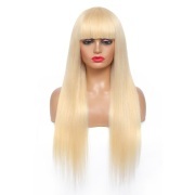Straight 613 Blonde Wigs Remy Human Hair Lace Wig With Bangs AHLW-18