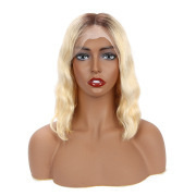 Natural Wave T1B 613 Blonde Short BOB Wigs Remy Human Hair Lace Wig AHBW-12