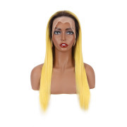 Straight T1B Yellow Ombre Colored Wigs Remy Human Hair Lace Wig AHLW-64