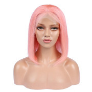 Straight Rose Gold Solid Colored Short BOB Wigs Remy Human Hair Lace Wig AHBW-32